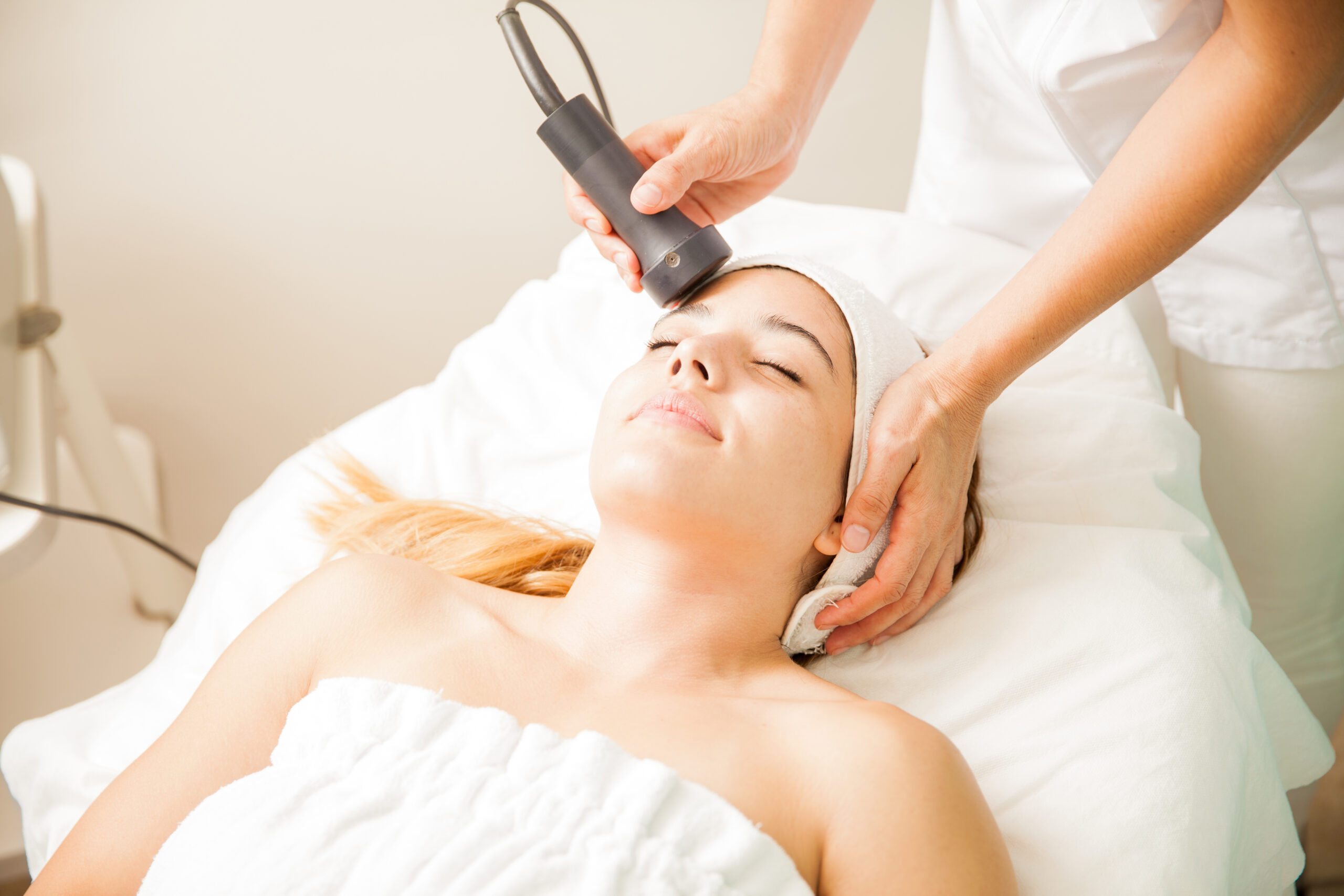 Facial therapy at a beauty spa